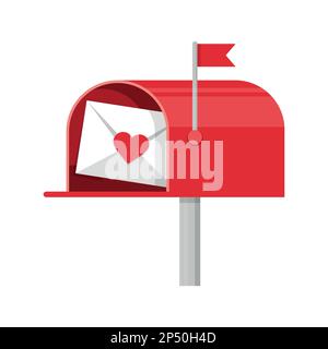 Casella di posta con icona a forma di lettera. busta postale corrispondenza postale posta postale. Illustrazione vettoriale. EPS 10. Illustrazione Vettoriale