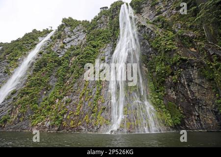 Cascate di Four Sisters - Nuova Zelanda Foto Stock