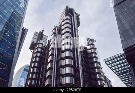 Londra, Regno Unito, 17th gennaio 2023. Lloyd's Building, la sede dei Lloyd's di Londra nella City di Londra, vista esterna diurna. Foto Stock
