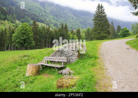 Sentiero Wild Waters, wilde Wasser, con un luogo di riposo, Stiria - Austria Foto Stock