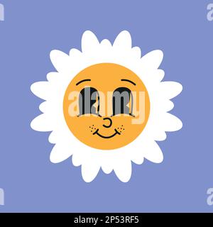 Adesivi. Il sole, il logo, il viso sorridente, il buon umore. Brutalismo, design moderno. Lo stile degli anni '80s. eps 10 Illustrazione Vettoriale