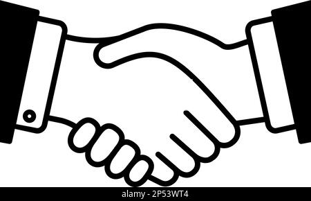 Simbolo dell'icona di handshake aziendale. Illustrazione dello stile piatto vettoriale Illustrazione Vettoriale