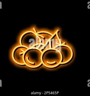 illustrazione dell'icona bagliore al neon di pomodoro Illustrazione Vettoriale