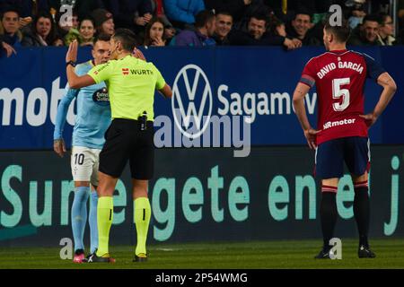 Pamplona, Spagna. 6th marzo 2023. Sport. Calcio/Calcio. Durante la partita di calcio di la Liga Santander tra CA Osasuna e RC Celta ha giocato allo stadio El Sadar di Pamplona (Spagna) il 6 marzo 2023. Credit: Iñigo Alzugaray/Alamy Live News Foto Stock