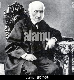 1872 , ITALIA : il più celebre scrittore italiano ALESSANDRO MANZONI ( 1785 - 1873 ) , autore del libro i Promessi sposi ( 1827 - 1842 ) - SCRITTORE - LETTERATO - LETTERATURA - LETTERATURA - ritratto - ritrato - antico vecchio - uomo anziano vecchio - capelli bianchi - capelli bianchi - favori - basetta - basette --- Archivio GBB Foto Stock