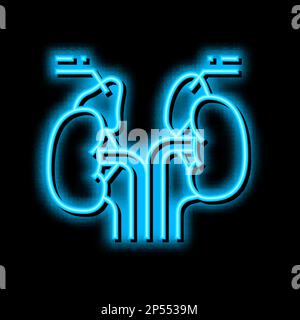 adrenals endocrinologia neon bagliore icona illustrazione Illustrazione Vettoriale