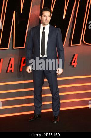 Scott Adkins partecipa alla prima in Gran Bretagna di John Wick: Chapter 4 a Cineworld Leicester Square a Londra, Inghilterra. Foto Stock