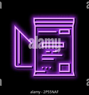 illustrazione dell'icona della bendatura triangolare al neon di pronto soccorso Illustrazione Vettoriale