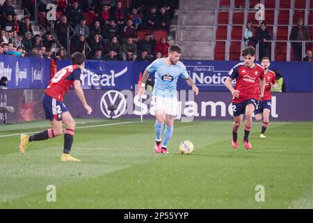 Pamplona, Spagna. 6th Mar, 2023. Sport. Calcio/Calcio. La Liga Santander tra CA Osasuna e RC Celta ha suonato allo stadio El Sadar di Pamplona (Spagna) il 6 marzo 2023. 900/Cordon Press Credit: CORDON PRESS/Alamy Live News Foto Stock