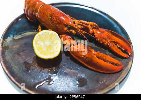 aragosta e limone, piatto distinto e gustoso. Foto di alta qualità Foto Stock