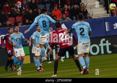 Pamplona, Spagna. 6th marzo 2023. Sport. Calcio/Calcio. Partita di calcio della Liga Santander tra CA Osasuna e RC Celta giocata allo stadio El Sadar di Pamplona (Spagna) il 6 marzo 2023. Credit: Iñigo Alzugaray/Alamy Live News Foto Stock