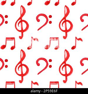 Le note rosse dei bassi alti pulisce la musica con un pattern fluido. Foto Stock