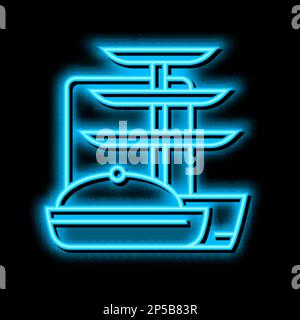 servire l'arnese arnese al neon illustrazione icona Illustrazione Vettoriale