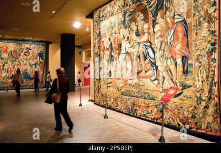 Saragozza, Aragona, Spagna: Museo di arazzi. All'interno della cattedrale di San Salvador de 'La Seo' Foto Stock