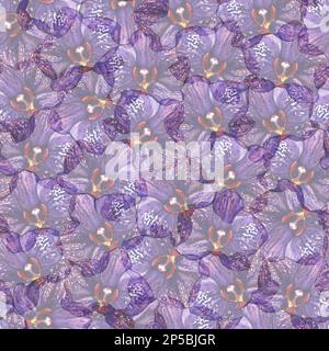 Viola phalaenopsis fiore orchidea texture senza cuciture motivo. Foto Stock