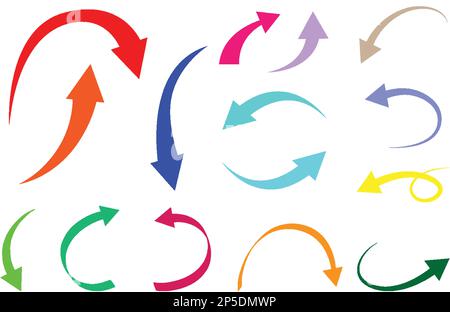 Illustrazione delle frecce colorate disegnate a mano Illustrazione Vettoriale