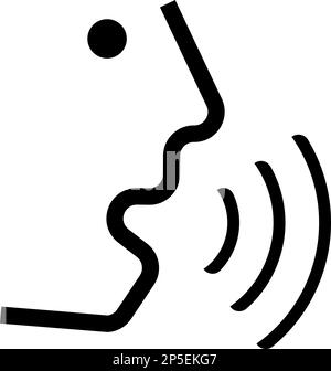 Icona del volto parlante. Parla. Vettore modificabile. Illustrazione Vettoriale