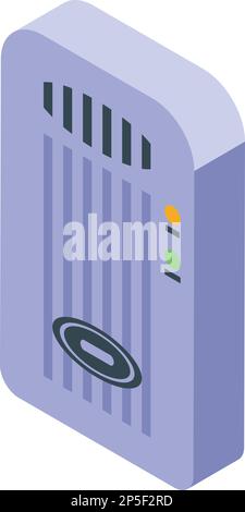 Icona rilevatore gas parete vettore isometrico. Strumento di misura. Monitorare il fumo Illustrazione Vettoriale