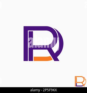 Logo design grafico concetto creativo premium libero vettore stock lettera RD calligrafia doppia sans serif font sulla connessione iniziale o monogramma Illustrazione Vettoriale