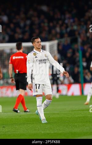 Siviglia, Spagna. 05th Mar, 2023. Lucas Vazquez del Real Madrid visto durante il giorno 24 della partita di Santander tra Real Betis e Real Madrid allo stadio Benito Villamarin. Punteggio finale: Real Betis 0:0 Real Madrid Credit: SOPA Images Limited/Alamy Live News Foto Stock