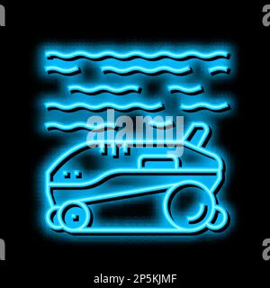 immagine dell'icona bagliore al neon del pulitore robot Illustrazione Vettoriale
