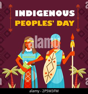 Giornata dei popoli indigeni, popoli indigeni del mondo Illustrazione Vettoriale