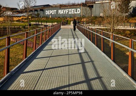 Mayfield Park nel centro di Manchester Foto Stock