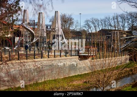 Mayfield Park nel centro di Manchester Foto Stock