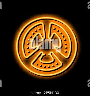 immagine dell'icona della luce al neon del pomodoro a fette Illustrazione Vettoriale