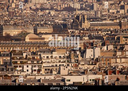 Parigi città di appartamenti ed edifici dalla Torre Eiffel Foto Stock