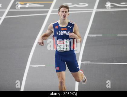 Istanbul, Turchia - 05/03/2023, Sander Skotheim of Norway, 1000m Heptathlon uomini durante i Campionati europei di atletica indoor 2023 il 5 marzo 2023 all'Atakoy Arena di Istanbul, Turchia - Foto Laurent Lairys / DPPI Foto Stock