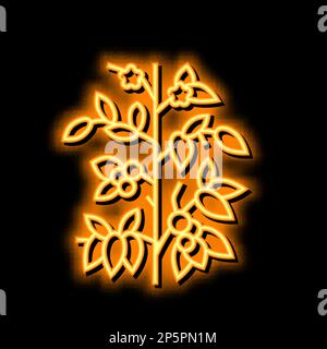 illustrazione dell'icona del bagliore al neon del pasto al pomodoro Illustrazione Vettoriale