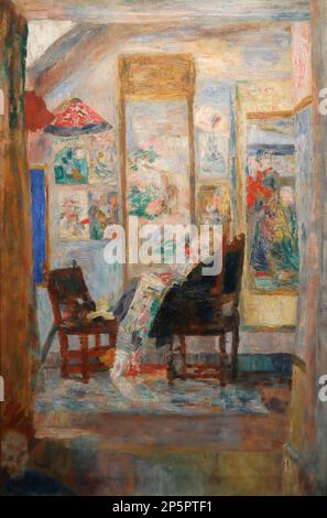 Skelett, Chinoiserien betrachtend del pittore belga James Ensor al Wallraf-Richartz Museum di Colonia, Germania Foto Stock
