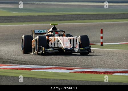 02 DARUVALA Jehan (IND), MP Motorsport, Dallara F2, azione in occasione del 1st° round del Campionato FIA Formula 2 2023 dal 2 al 5 marzo 2023 sul circuito Internazionale del Bahrain, a Sakhir, Bahrain - Foto Xavi Bonilla/DPPI Foto Stock