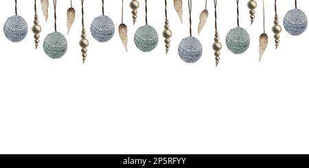 bordo decorativo in lagurus, palla a maglia e perline Foto Stock