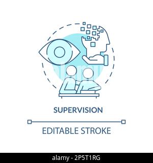 Icona del concetto blu di supervisione Illustrazione Vettoriale