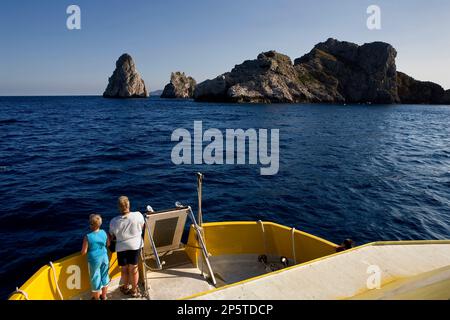 L'Estartit. Isole Medes, come si vede da una nave.Costa Brava. La provincia di Girona. La Catalogna. Spagna Foto Stock