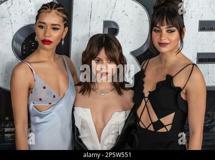 Marzo 7, 2023, New York, New York, Stati Uniti: Jasmin Savoy Brown, Jenna Ortega, Melissa Barrera partecipa alla prima mondiale di ''Scream VI'' presso AMC Lincoln Square Theater (Credit Image: © Lev Radin/Pacific Press via ZUMA Press Wire) SOLO PER USO EDITORIALE! Non per USO commerciale! Foto Stock