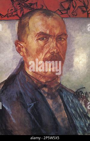 Петров-Водкин Кузьма - Автопортрет 5 - Русская школа - XIX век - Petrov-Vodkin Kuzma - Autoritratto 5 - Scuola Russa - 19th ° secolo Foto Stock