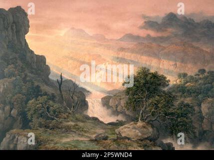 Le cascate di Foyers, John Glover (Houghton-on-Hill, Leicestershire, Inghilterra, 1767 - 1849) 1818 Foto Stock