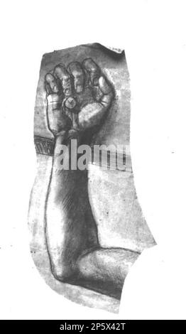 Cartoni animati per 'Christ in Majesty' in All Saints Church, Margaret Street, Londra (incompleto). Christ's Arm, William Dyce (Aberdeen, Scozia, 1806 - 1864) Foto Stock