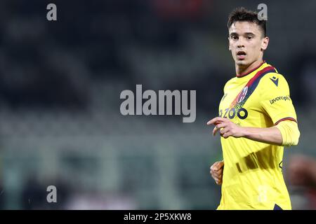 Torino, Italia . 6 marzo 2023, Nikola Moro del Bologna FC si presenta in occasione della Serie Amatch tra Torino FC e Bologna FC allo Stadio Olimpico il 6 marzo 2023 a Torino. Foto Stock