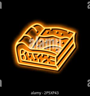 torta con icona di luce al neon spinaci Illustrazione Vettoriale