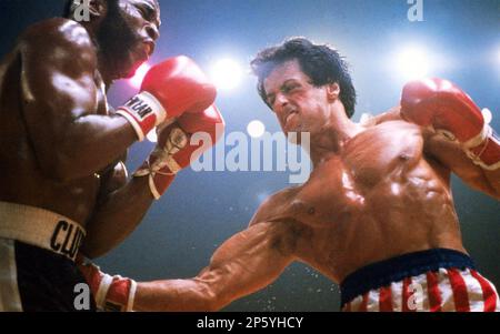 ROCKY III 1982 MGM/UA Entertainment Co. Film con Sylvester Stallone a destra e MR Foto Stock