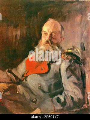 Серов Валентин - Портрет великого князя Михаила Николаевича в камзоле - Русская школа XIX века - Serov Valentin - Ritratto del Granduca Mikhail Nikolayevich in giacca - Scuola Russa - 19th ° secolo Foto Stock