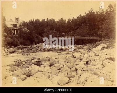 Ponte sul fiume Feugh a Tilquhillie, vicino Banchory, giugno 1893 Foto Stock