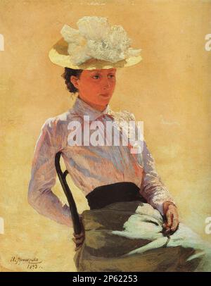 Ярошенко Николай - Портрет неизвестной - Русская школа XIX - начала XX века - Yaroshenko Nikolai - Ritratto di una donna sconosciuta - Scuola Russa - 19th° e inizio 20th° secolo Foto Stock