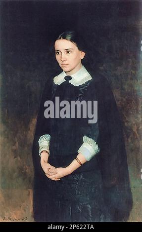 Ярошенко Николай - Портрет П. Стрепетовой - Русская школа XIX - начала XX века - Yaroshenko Nikolai - Ritratto di P.Strepetova - Scuola Russa - 19th e inizio 20th Foto Stock