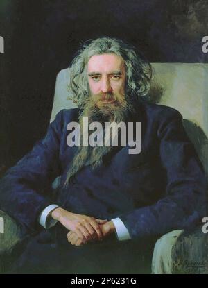 Ярошенко Николай - Портрет философа Владимира Соловьева - Русская школа XIX - начала XX века - Yaroshenko Nikolai - Ritratto del filosofo Vladimir Solovyov - Scuola Russa - 19th° e inizio 20th° secolo Foto Stock