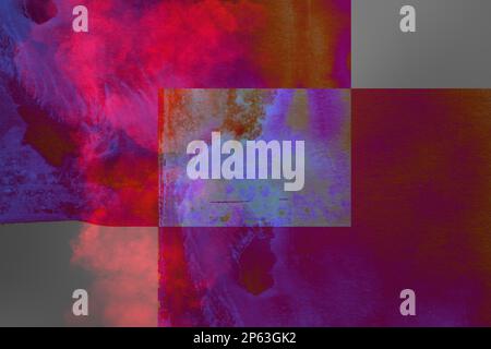 Astratto panno fumo chiaro su sfondo rosa arancione magenta rosso gradiente Foto Stock